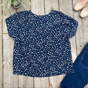 Haberdashery Blue Polka Dot Print Vintage Blouse